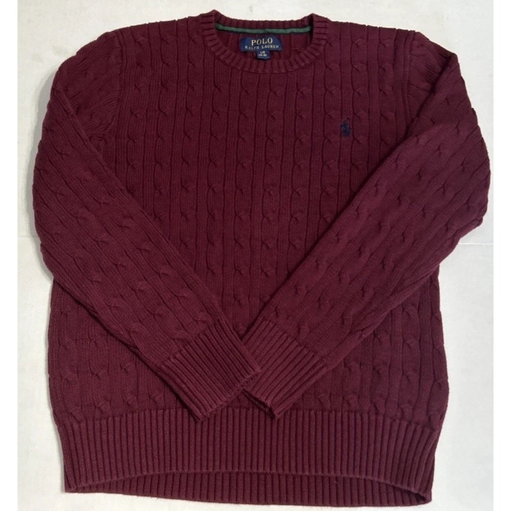 Boys Polo Ralph Lauren Cable Knit Sweater Large 14-16